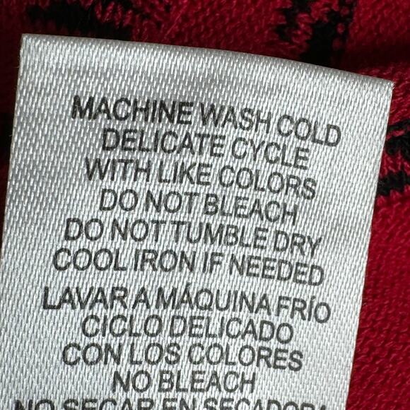 Nina Leonard Striped Sleeveless Sweater Dress Tulip Hem Lightweight Red Black S - Picture 12 of 13